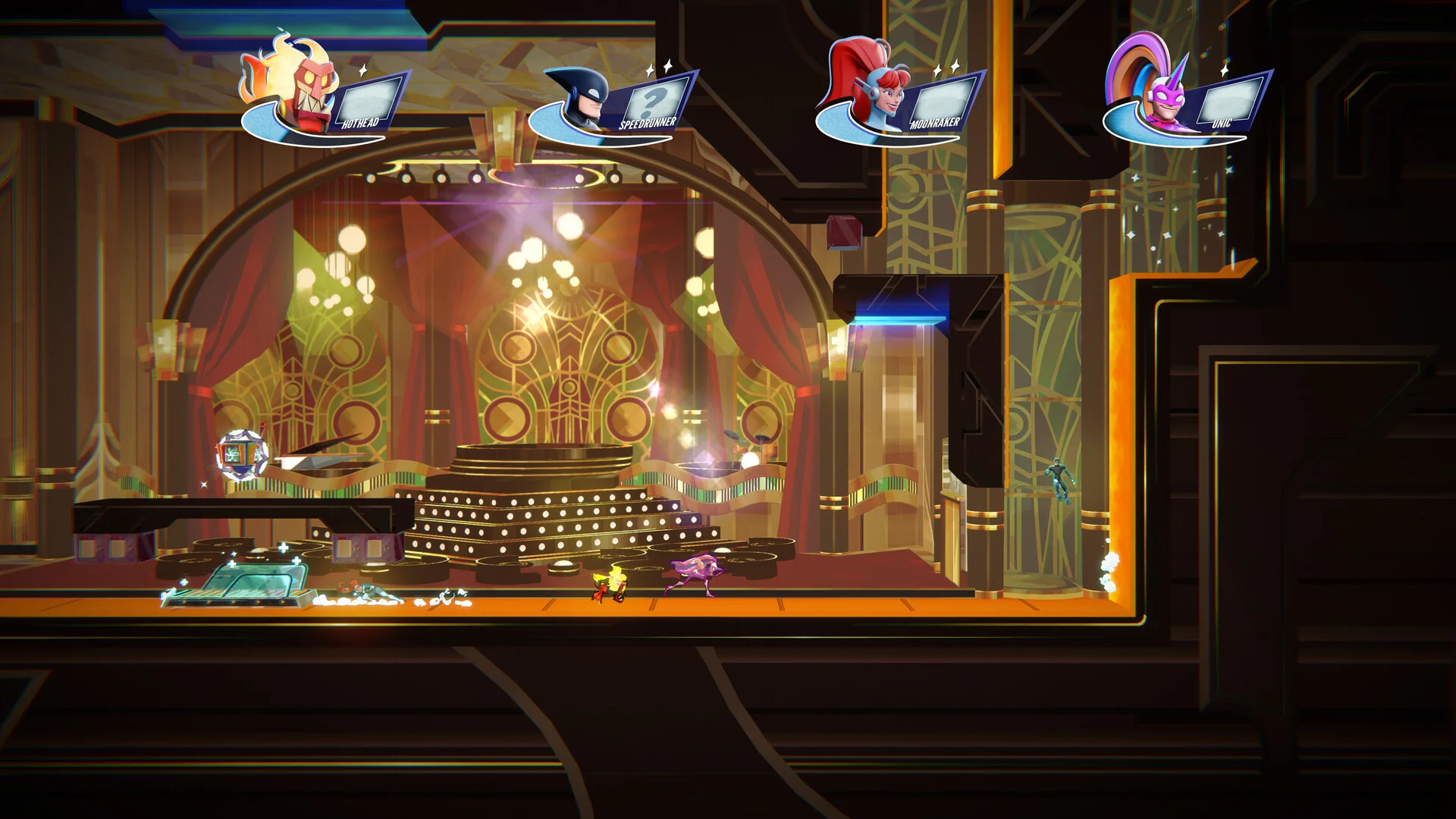 SpeedRunners 2 grappling hook through a parkour map