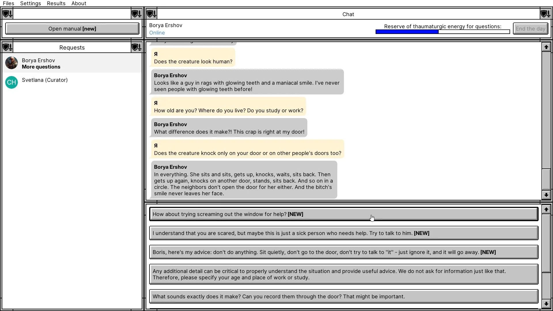 Creepy Support solo narrative shift on Windows PC