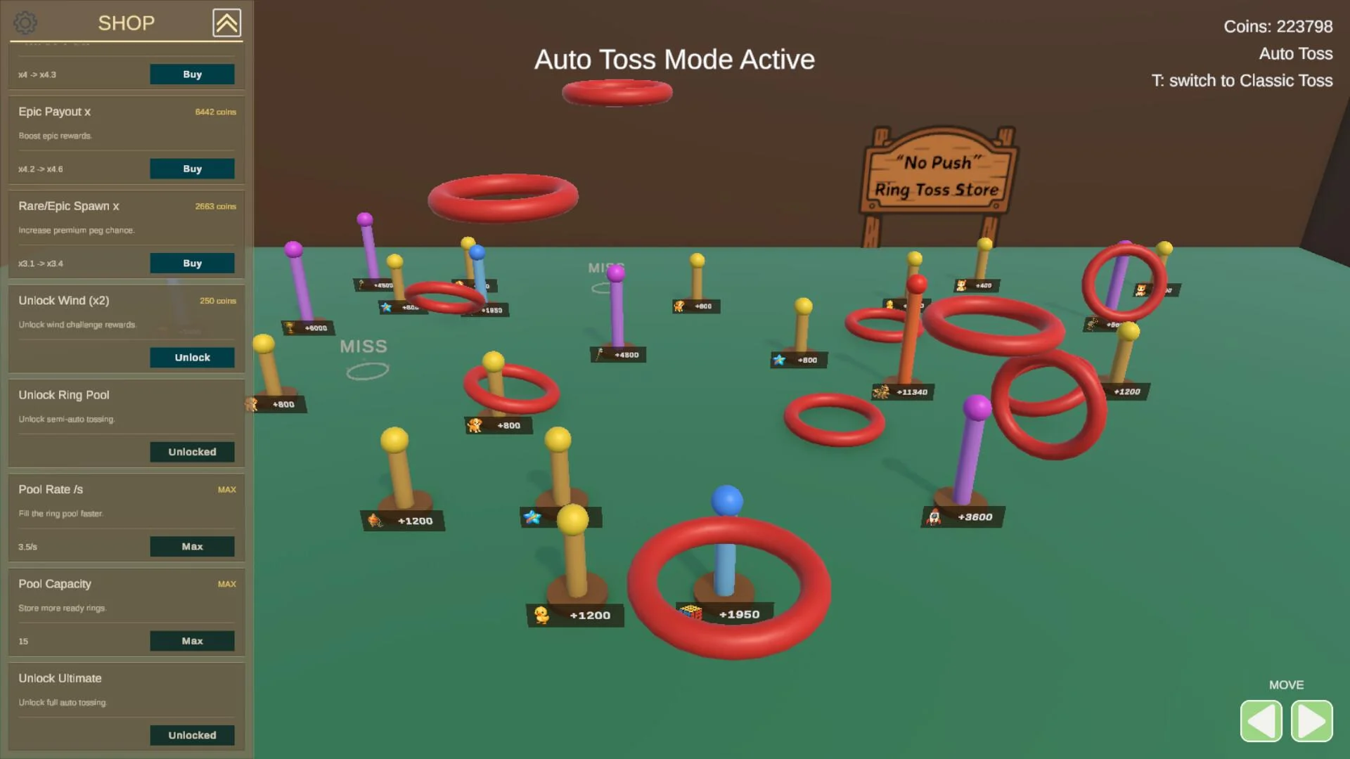 Ring Toss Legend prize pegs coins Steam