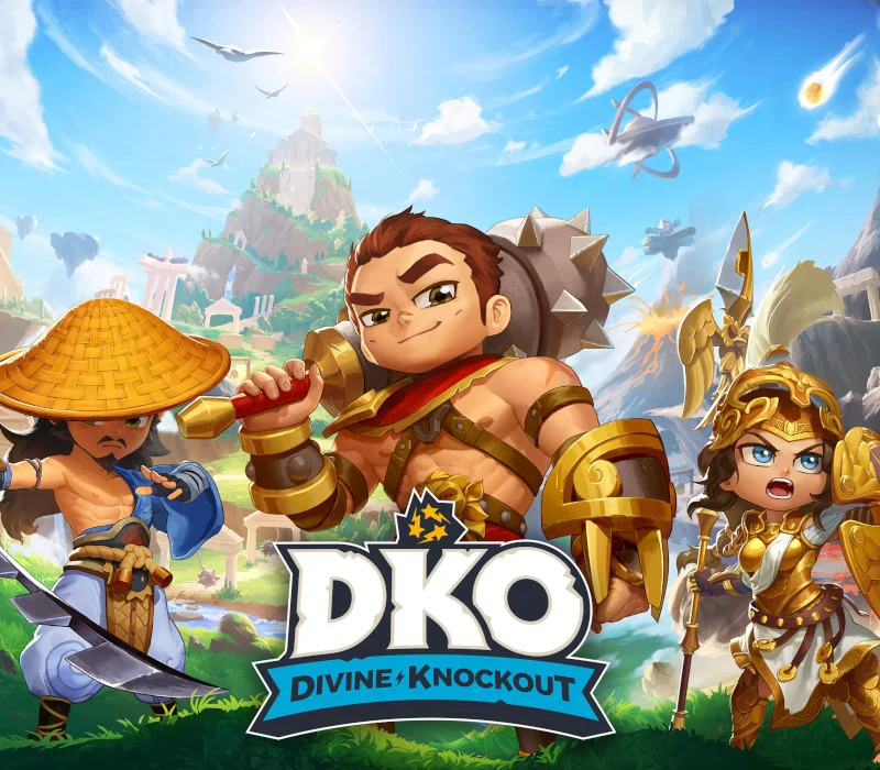 Divine Knockout cover art, mythic gods platform fighter
