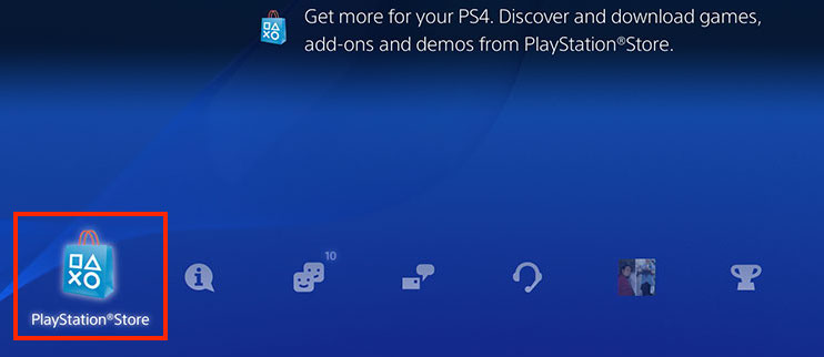 PlayStation 4 Store screen