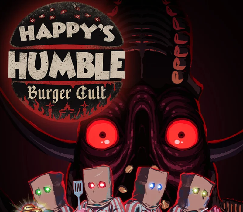 Happy's Humble Burger Cult cover, tinyBuild cooking horror