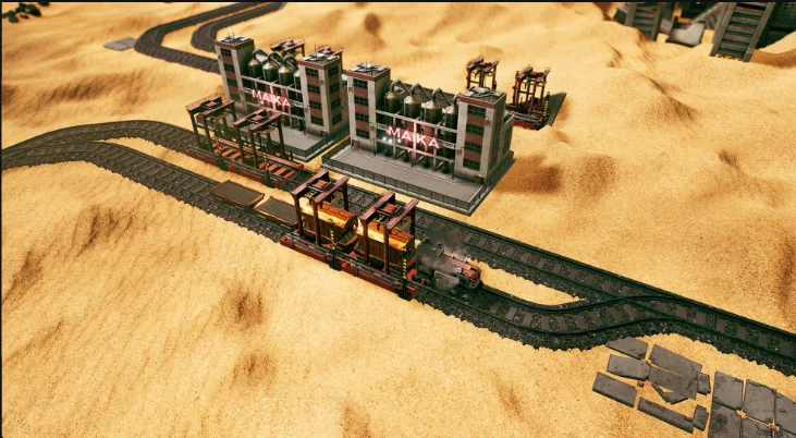 RAILGRADE track switches routing ore toward a mill