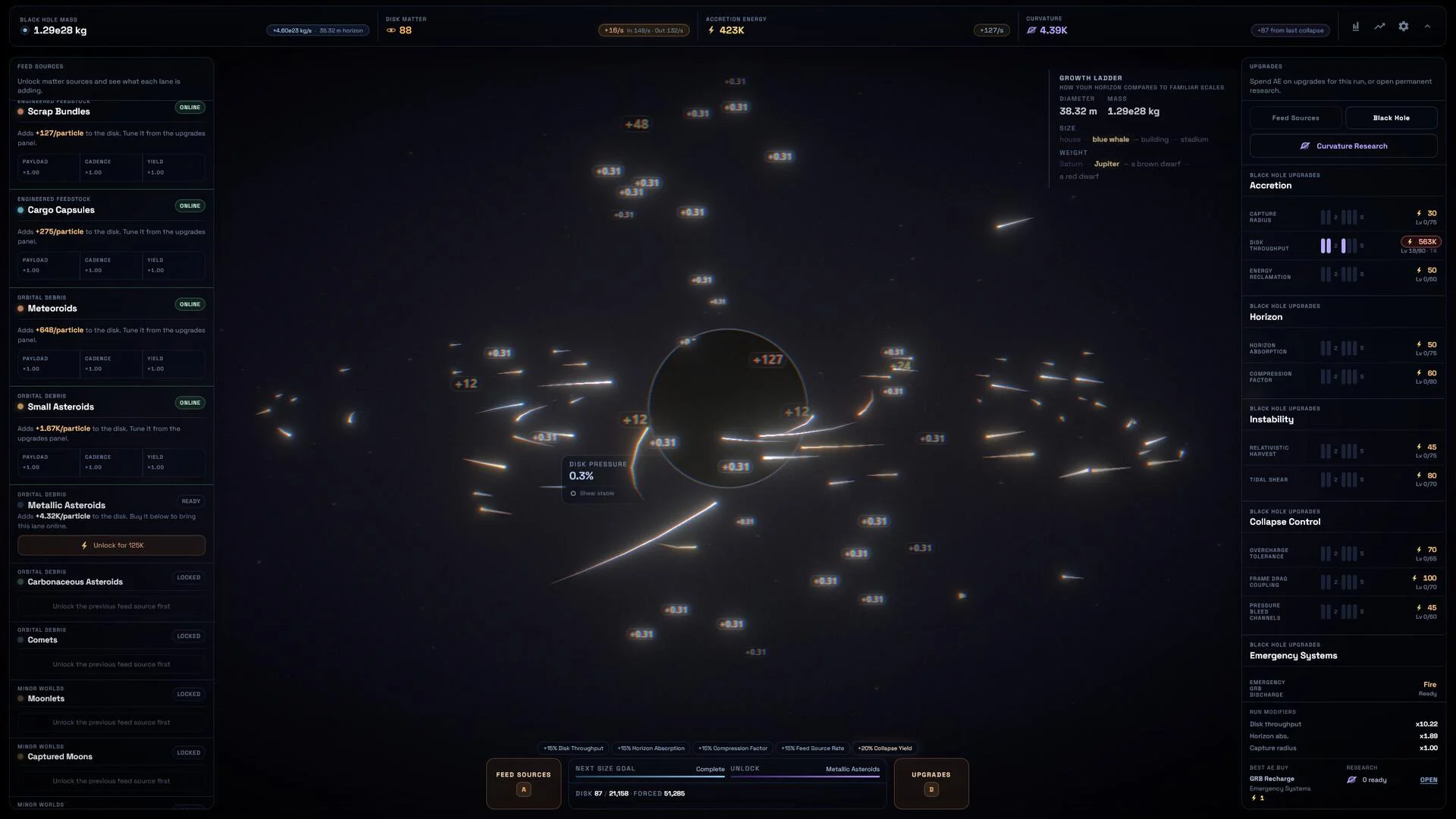 How To Grow a Black Hole Steam Leaderboards comparison