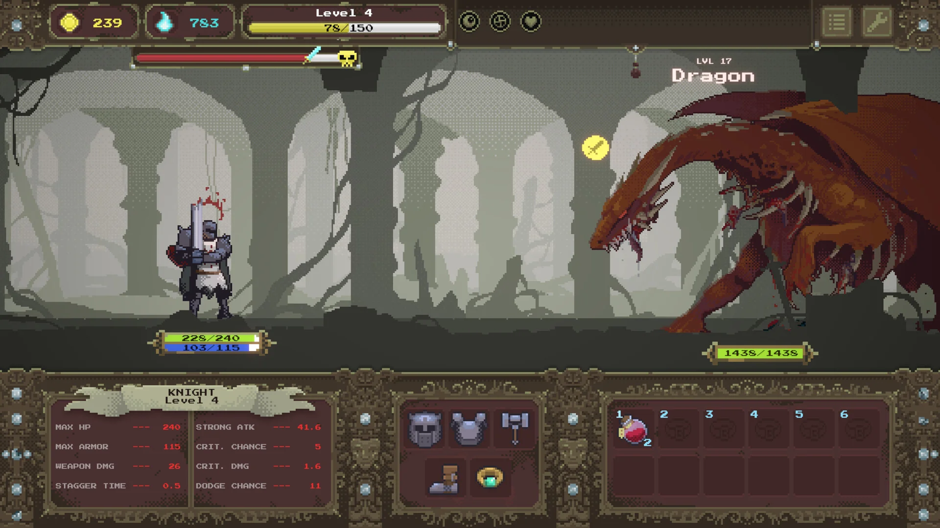 Loot Dungeon incremental ARPG dungeon loot scene