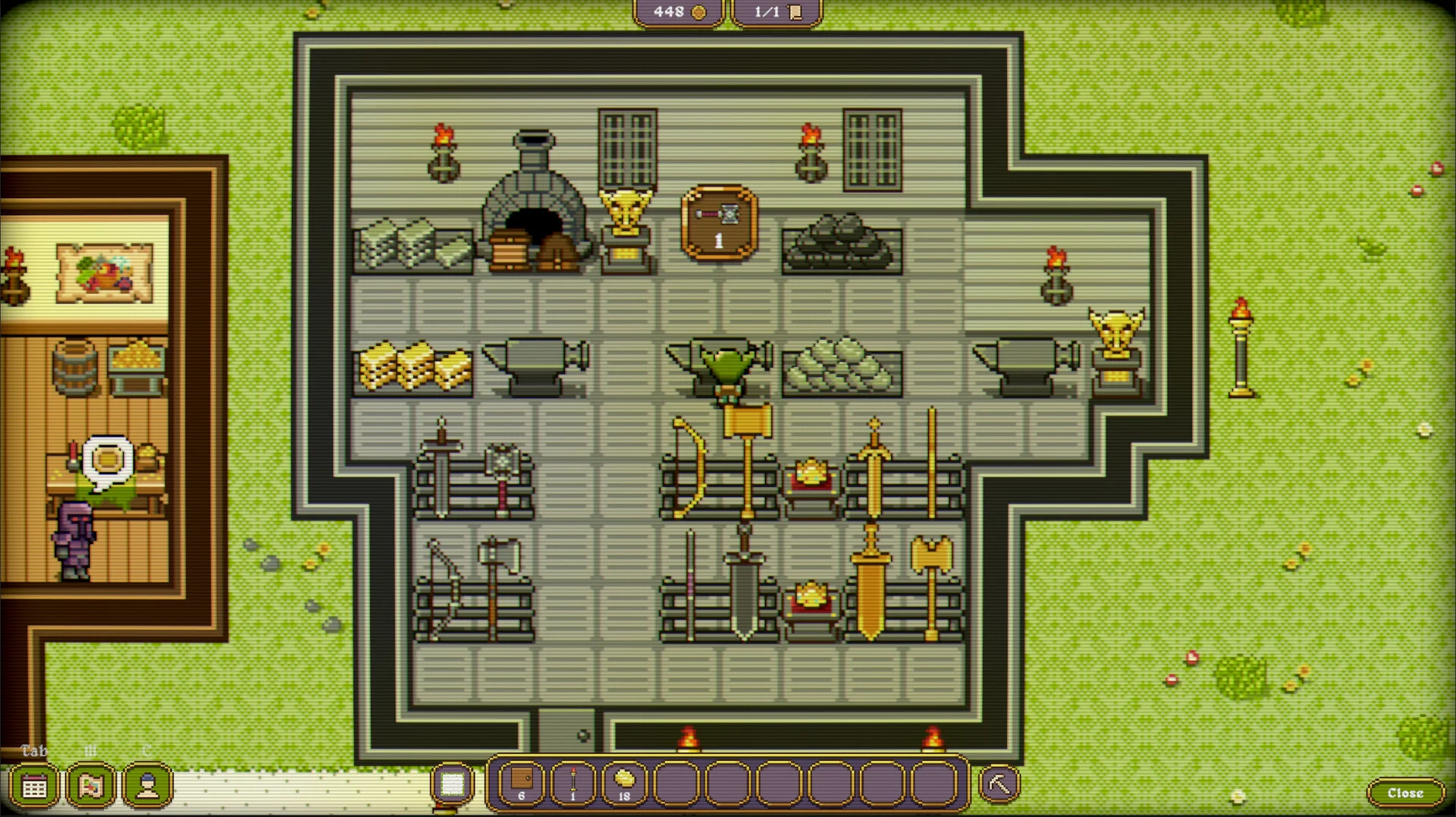 Craft Sell Goblin Repeat hired workers