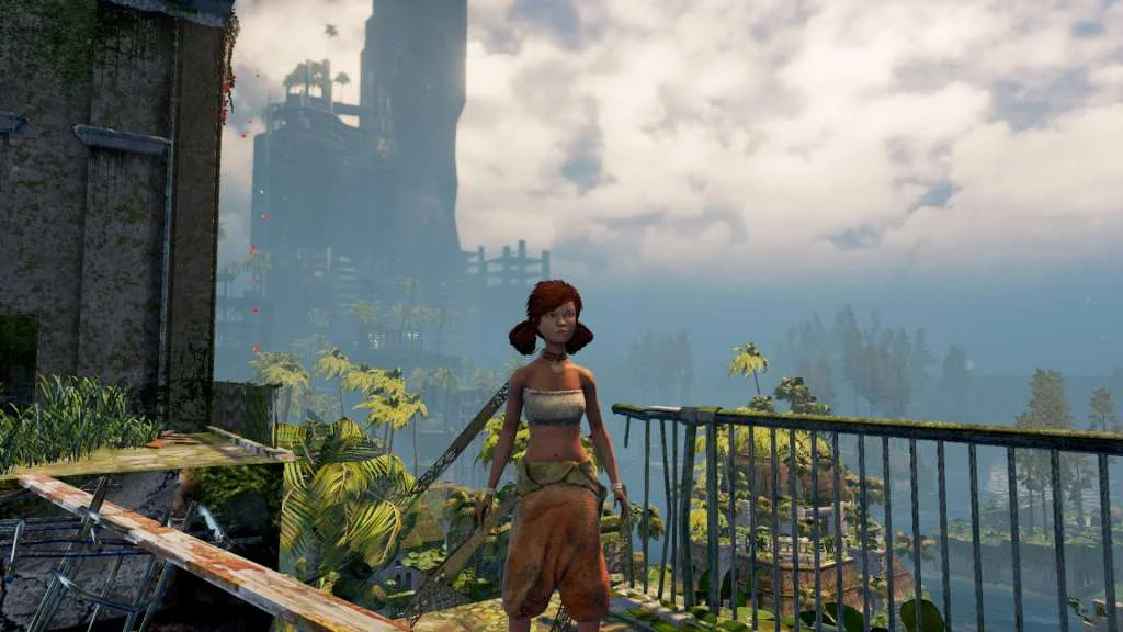 Submerged combat-free tower ruin exploration