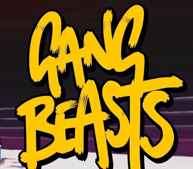 Gang Beasts EU cover, gelatinous brawlers on a Beef City stage