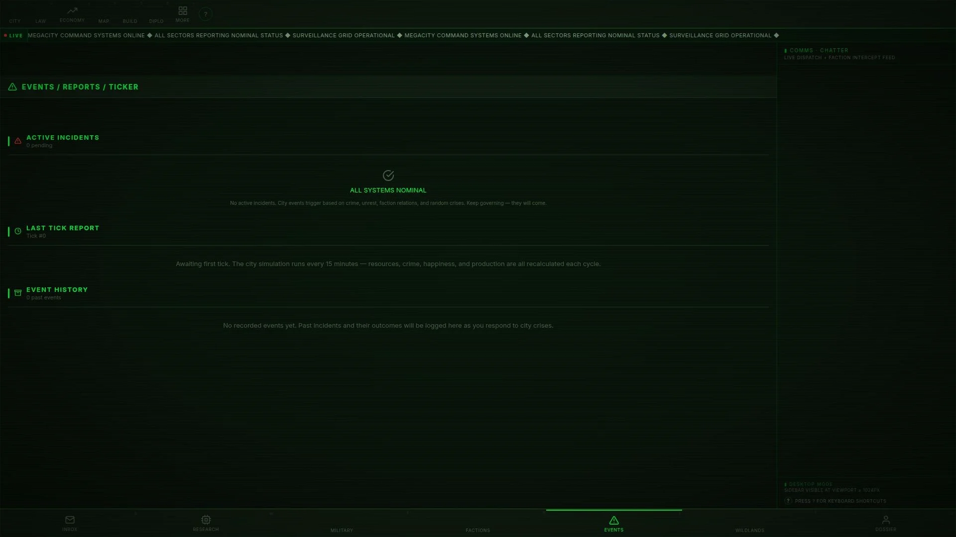 MEGACITY one-turn strategy screenshot