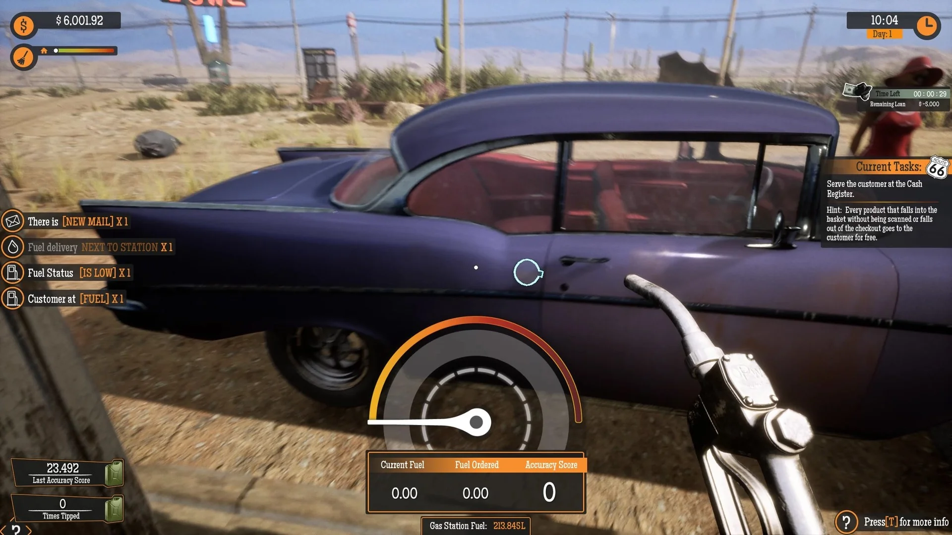 Gas Station Simulator pumps and shop on a dusty lot