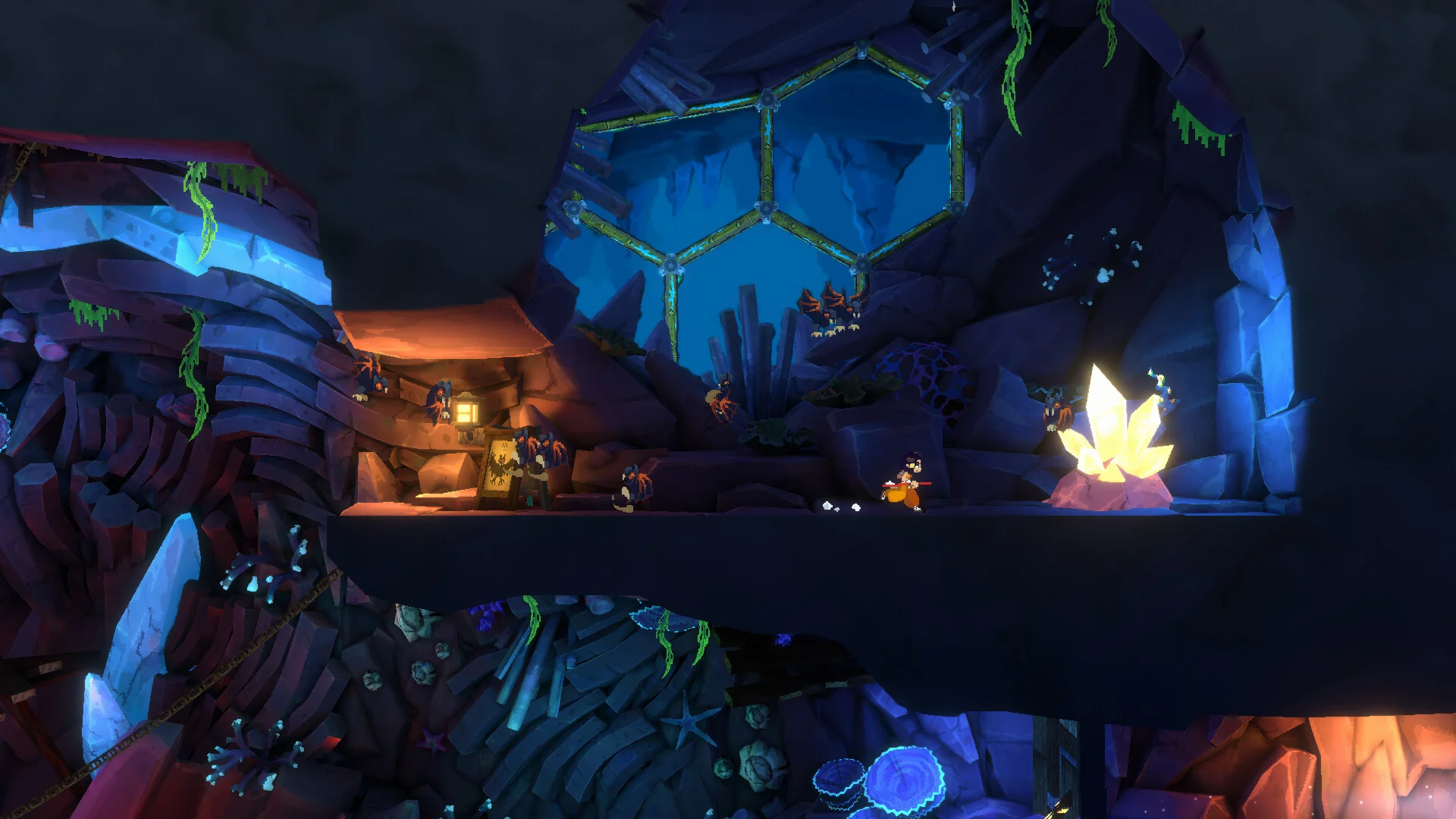 Akatori puzzle mechanisms with the transforming staff
