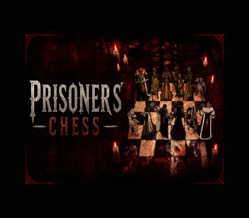 Cover: Prisoners Chess logo beside candlelit hell chess with armed inmates on blood-stained squares