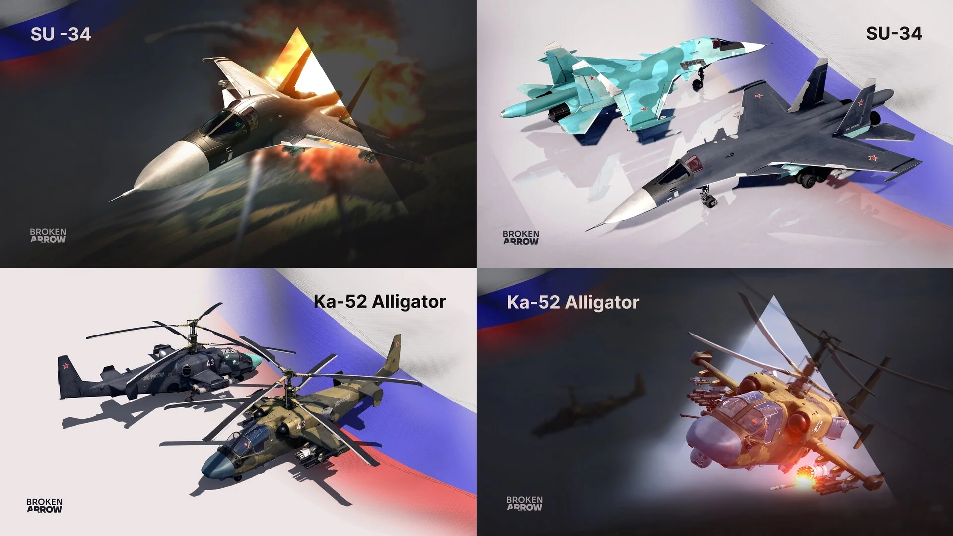 Unit sheet of Su-34 jets and Ka-52 Alligator helicopters