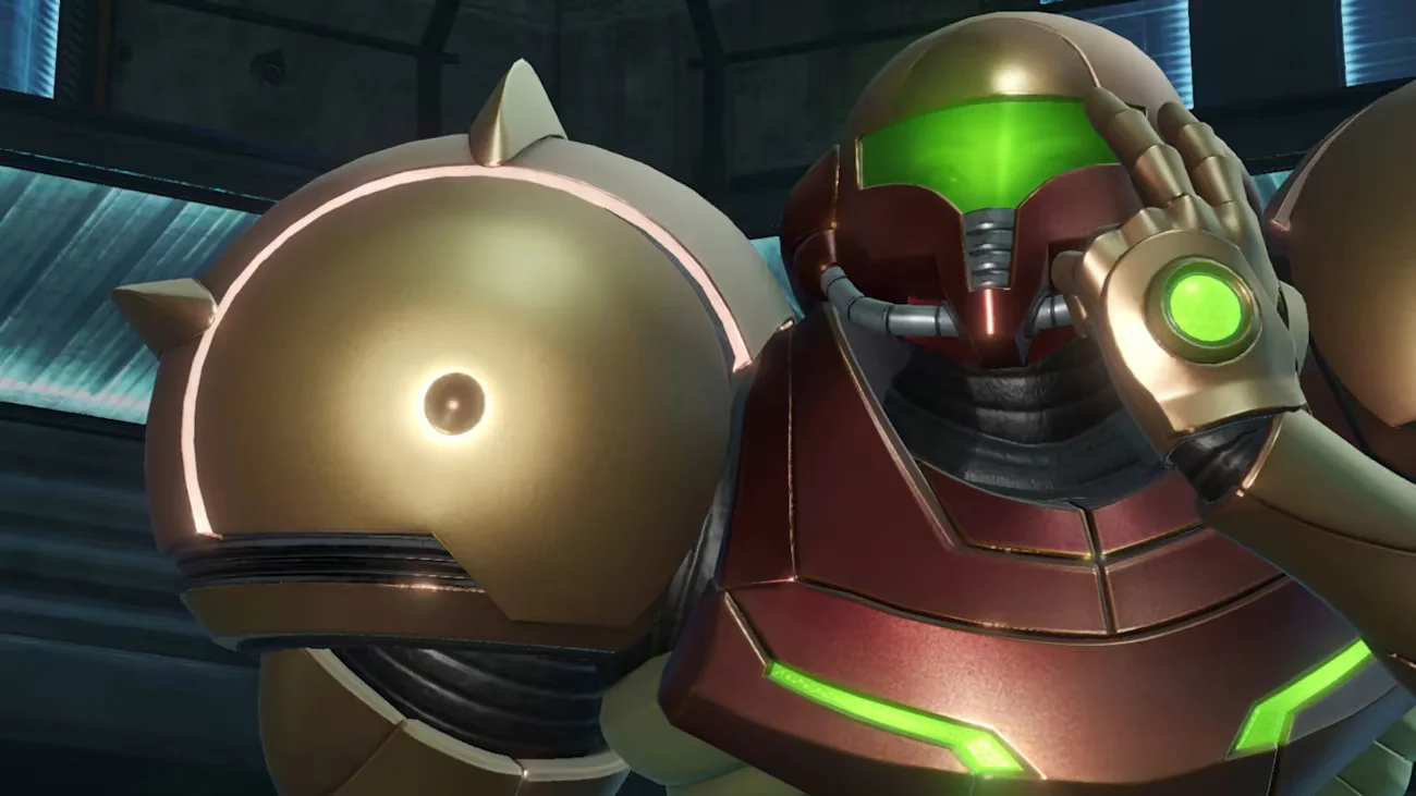 Samus helmet close-up.