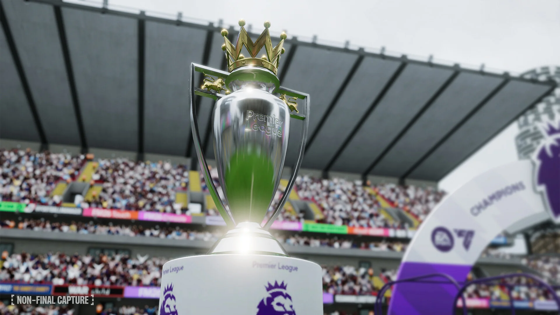 Football Manager 26 match engine view of a stadium