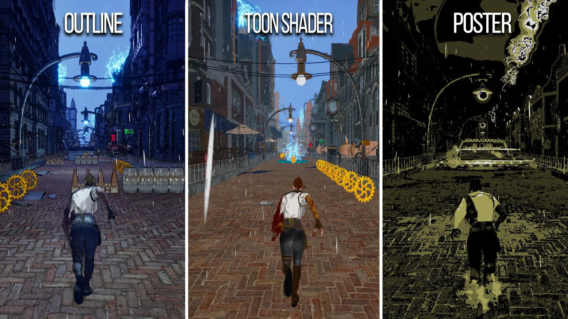 Rogue Runner Alara wall-running through the Machine of Improbability