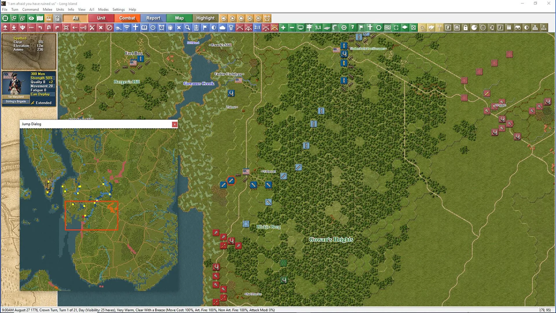 American Revolutionary War tactical map screenshot