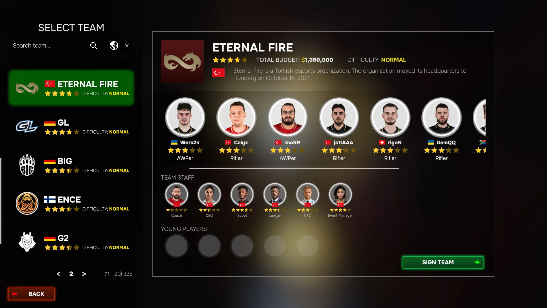 Esports Manager 2026 training morale Steam