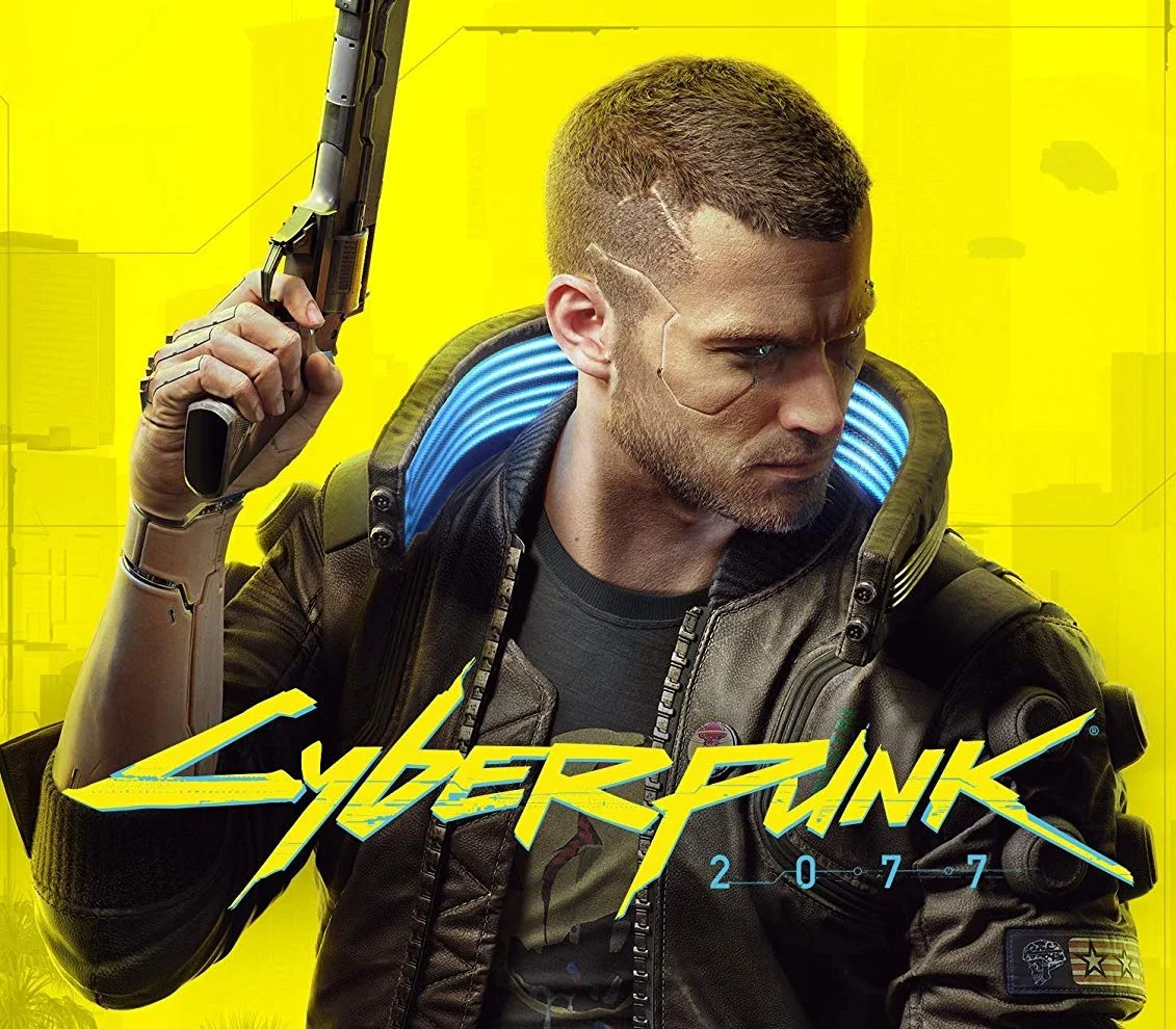 Cyberpunk 2077 cover, V in Night City neon