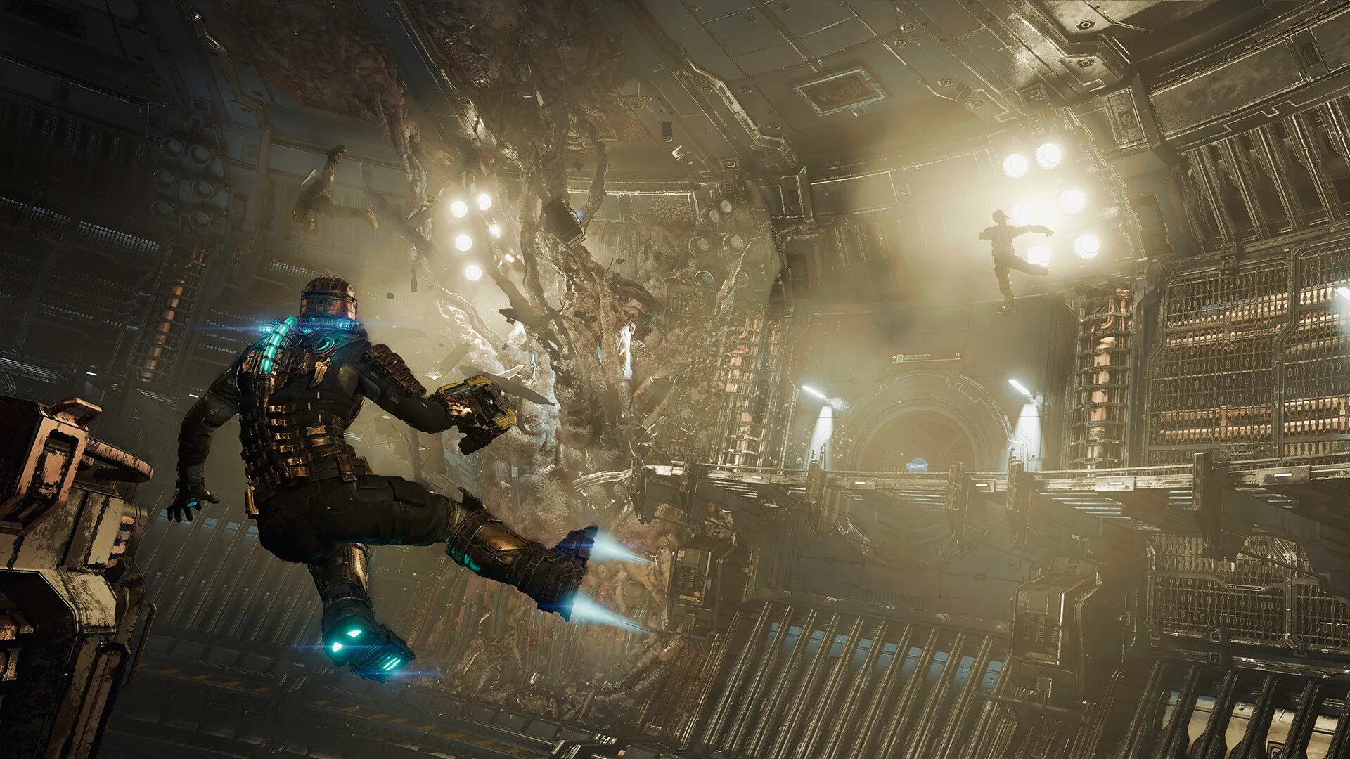 Dead Space Remake Nicole trail log on a flickering terminal