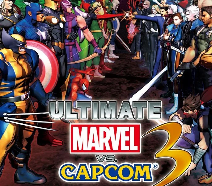 Ultimate Marvel vs Capcom 3 cover art, CAPCOM 3v3 tag team fighter