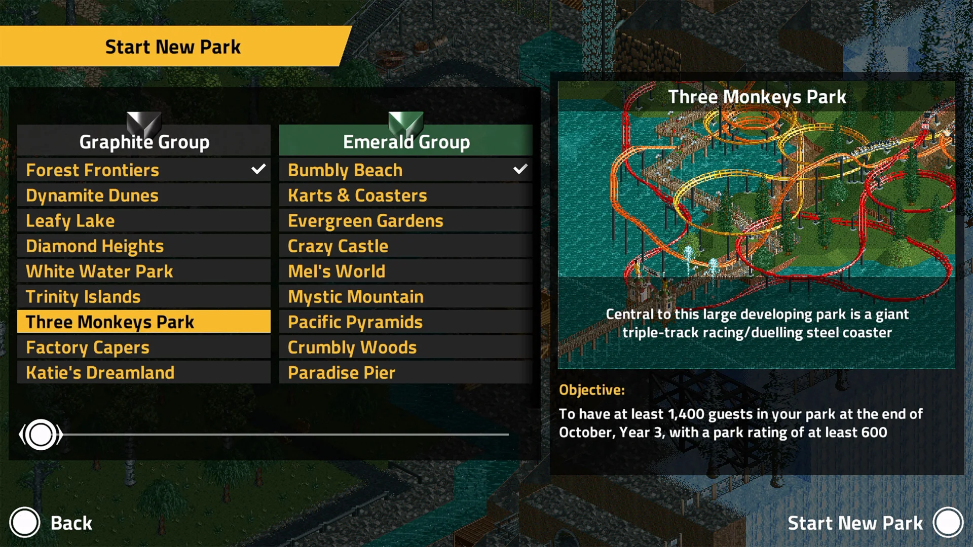 RollerCoaster Tycoon Classic park building Switch 2