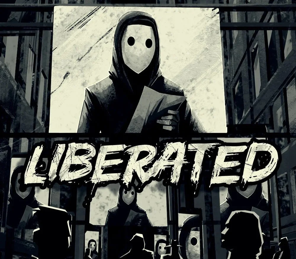 Liberated cover, hand-drawn comic cyberpunk city