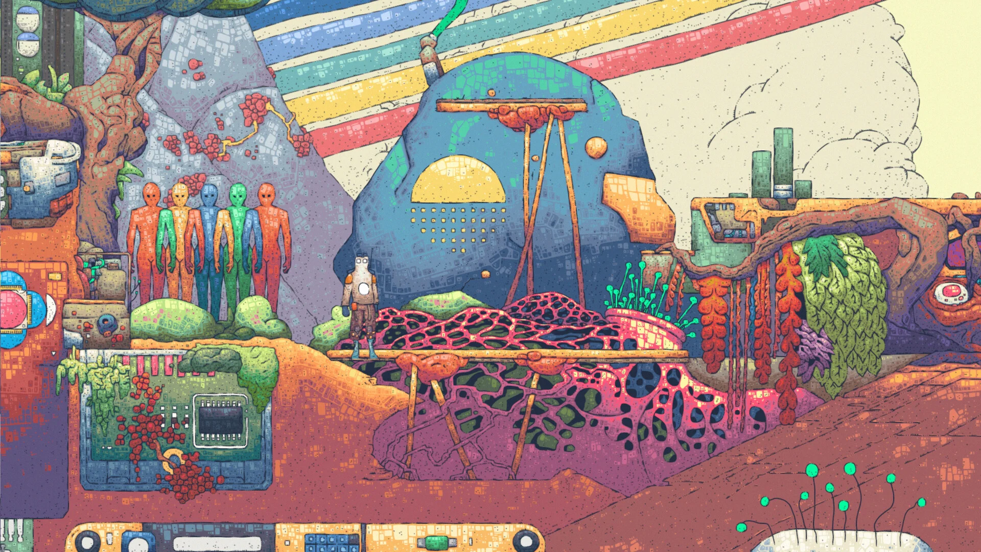 HEAVYDELIC hack-and-slash platformer ruins