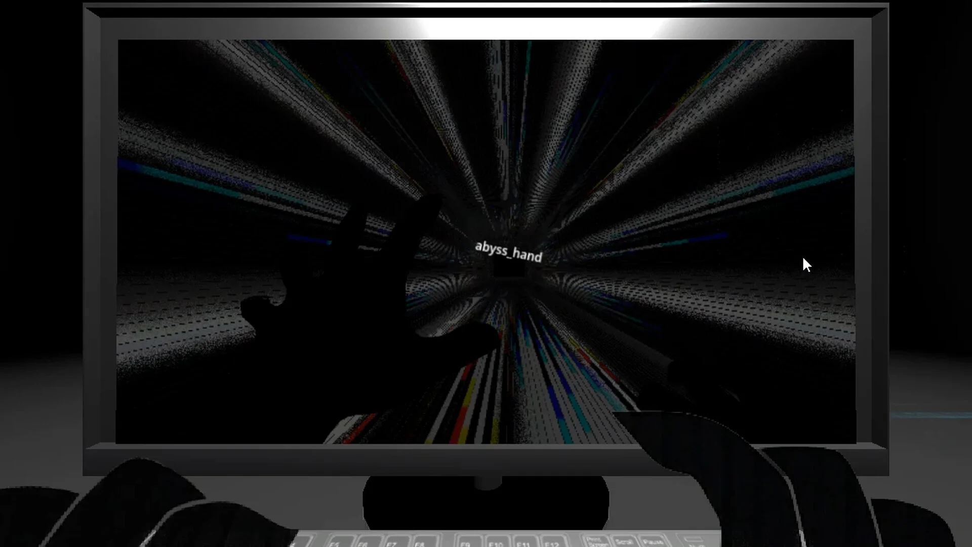 GLiTCHiA Steam cover, 2D retro layer inside a 3D horror space