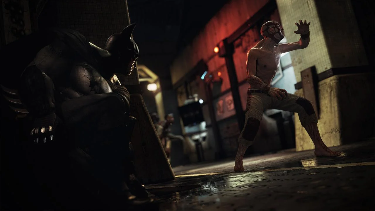Batman gadgets and shadows in Arkham Asylum