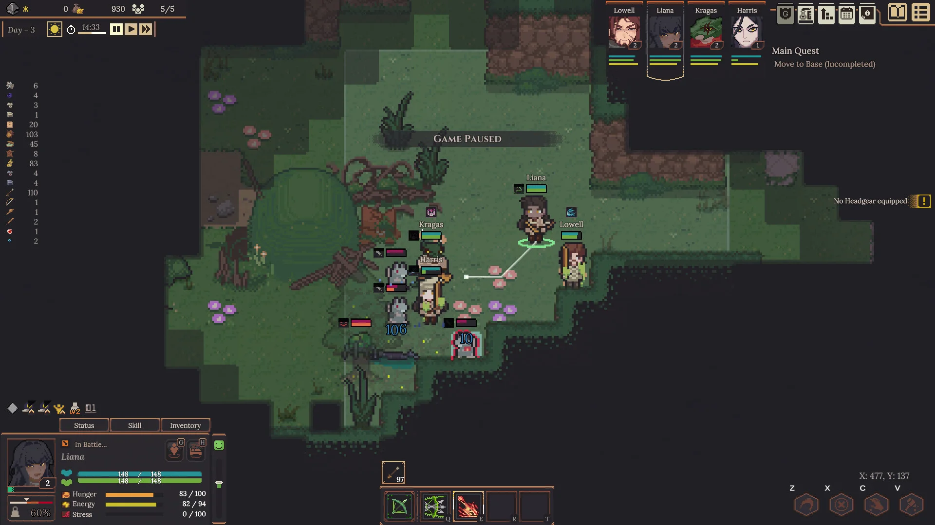 Dungeon Settlers real-time pause permadeath colony