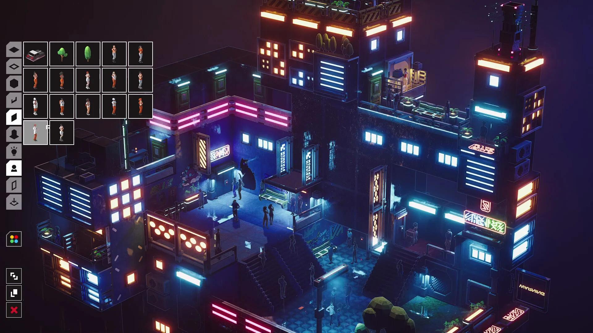 Midnight Moments diorama props and placed citizens