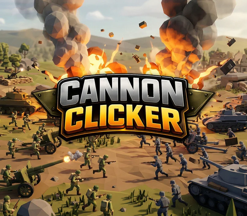 Cannon Clicker cover art, WWII idle clicker strategy game