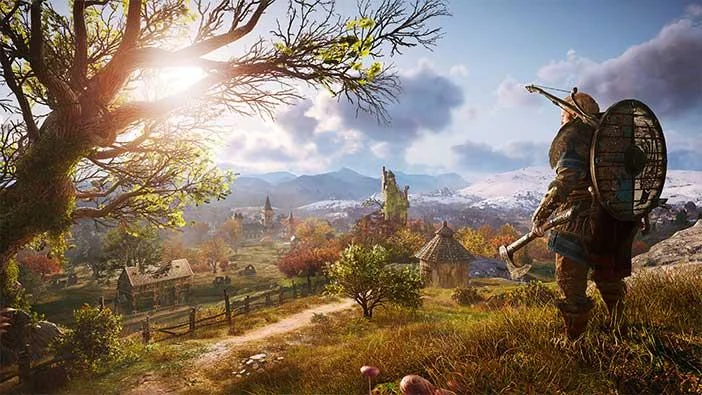 Assassin's Creed Valhalla Ultimate Berserker gear in the settlement