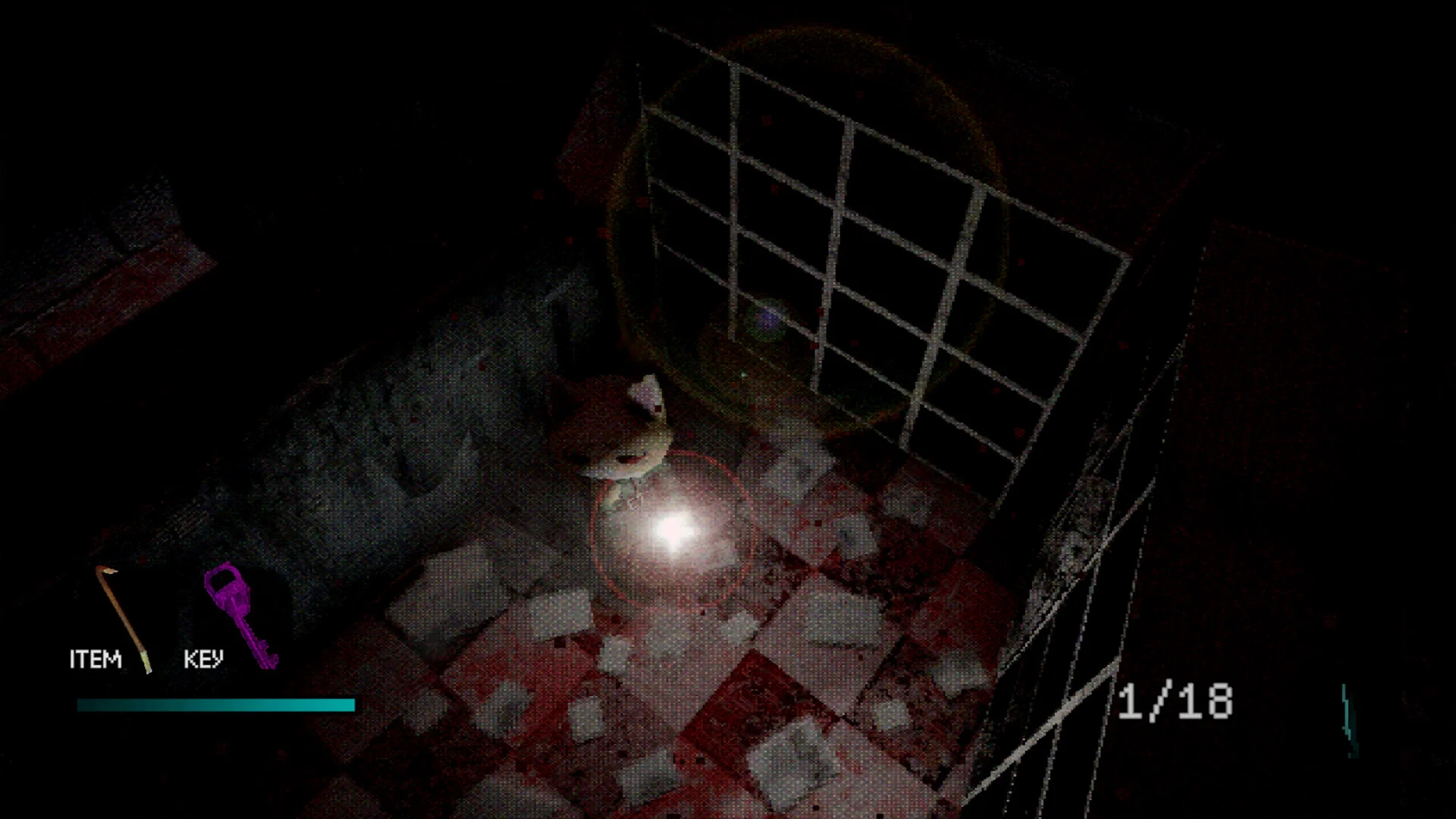 Fixed-camera school hallway with tank controls