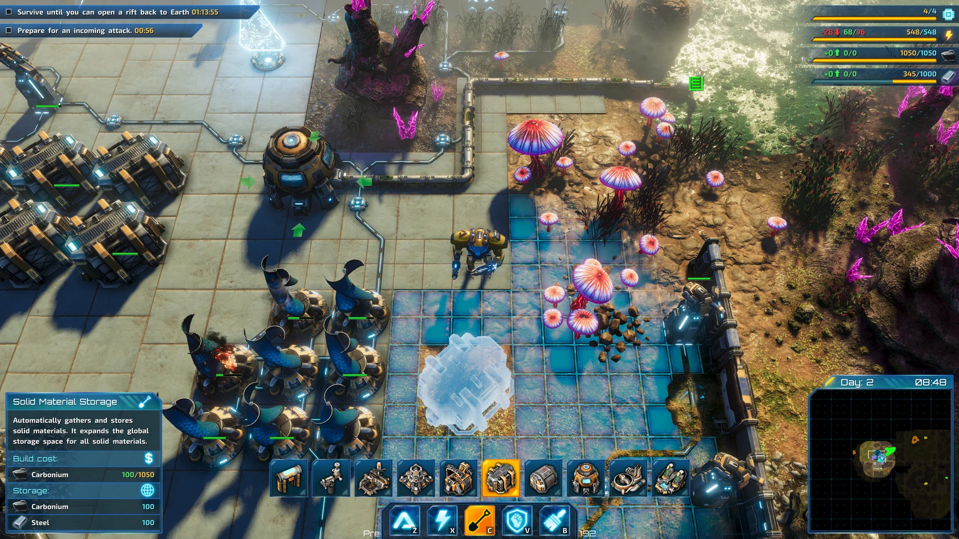 The Riftbreaker base and power grid