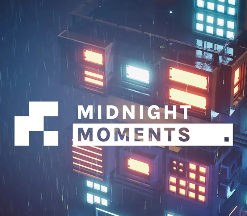 Midnight Moments cover of a rain-soaked cyberpunk corner