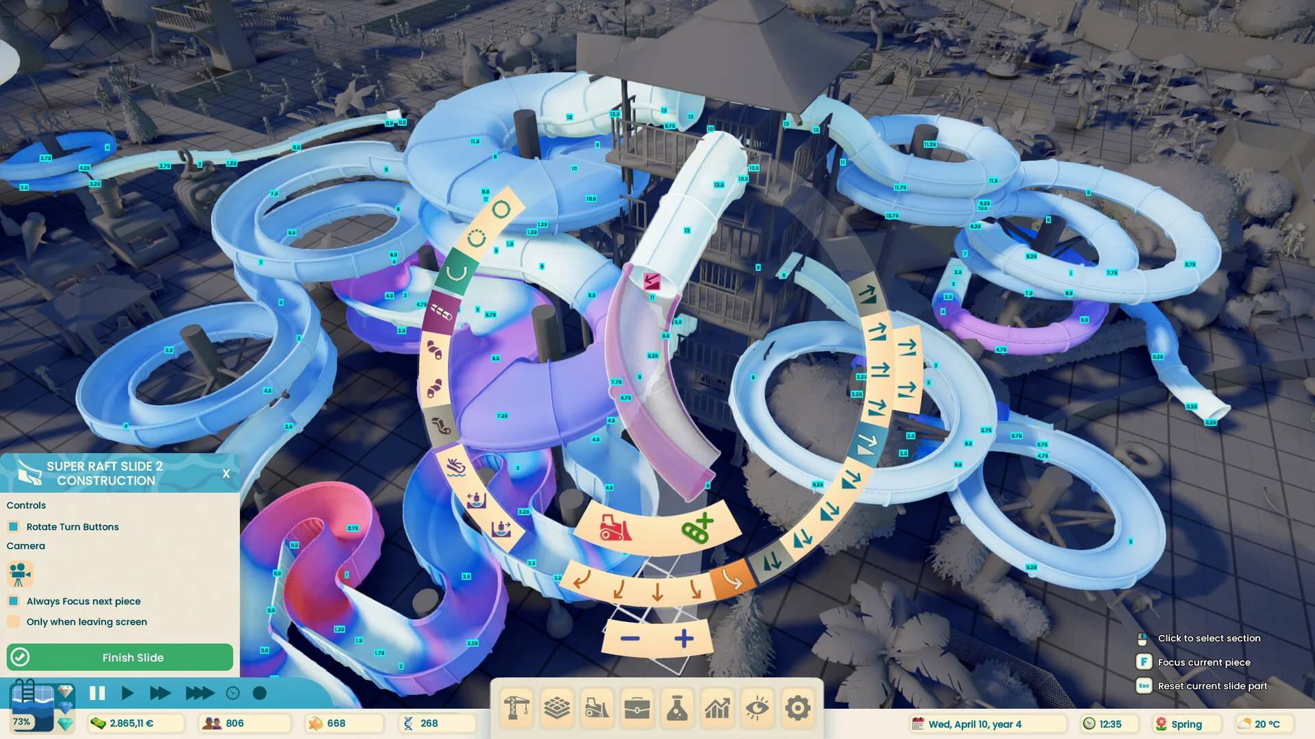 Aquapark Tycoon slide and pool screenshot