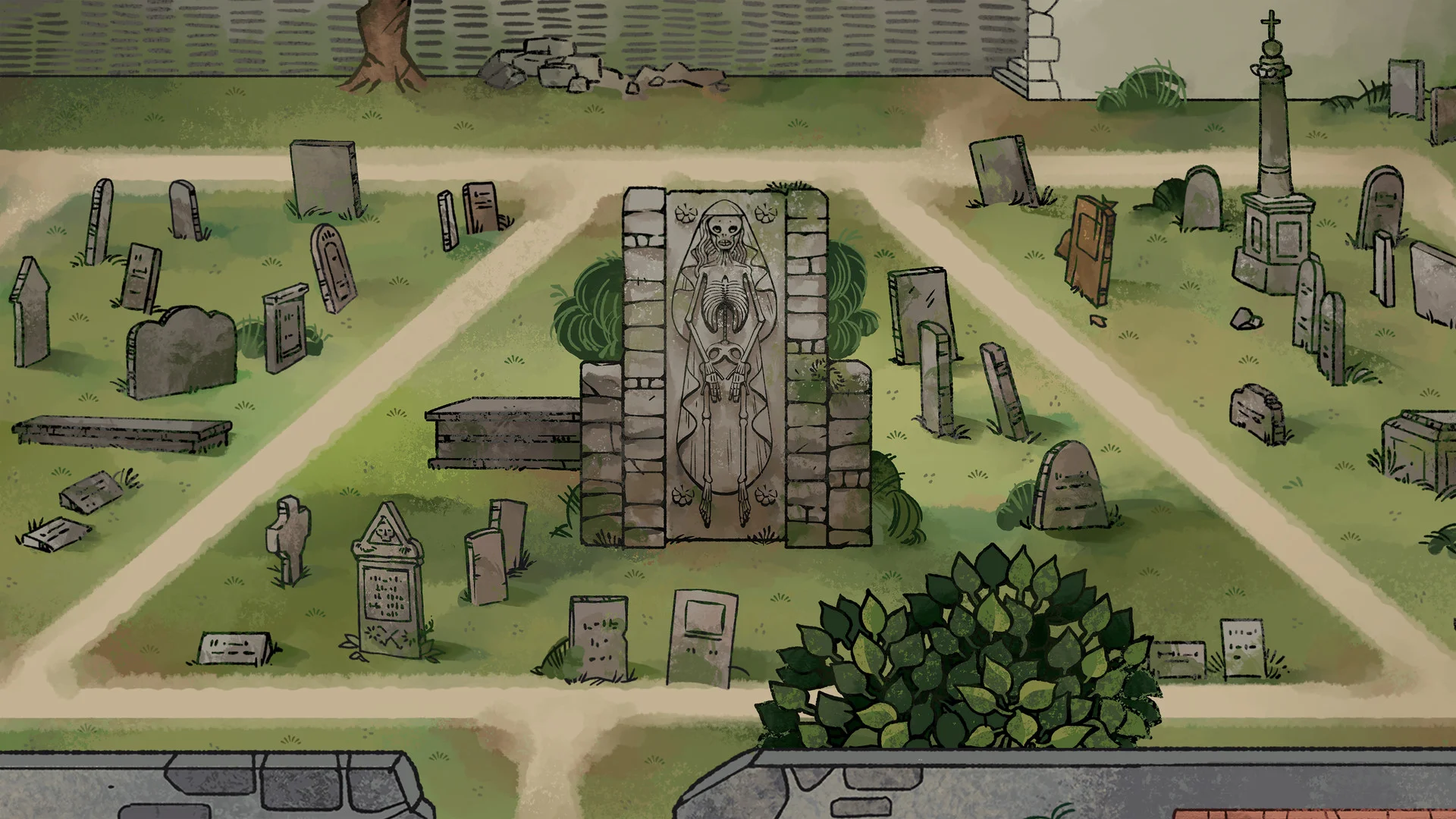 Pentiment abbey scriptorium illustration