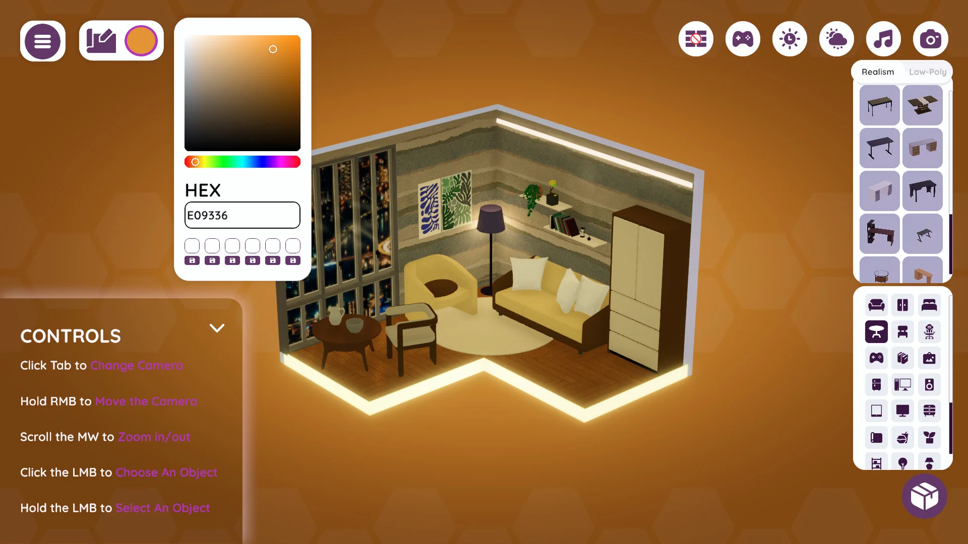 Nestify Cozy Design draw layouts furnish interiors customize objects gameplay