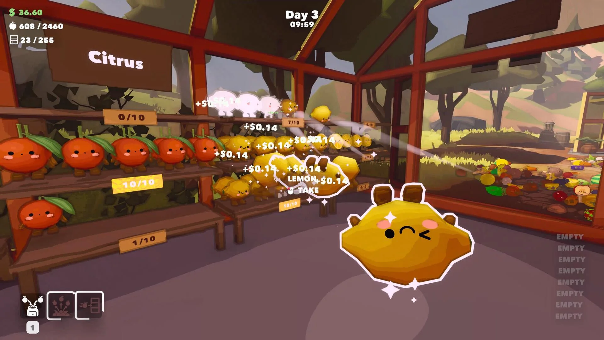 Cozy Farm: Tidy Up! day-night valley with secrets under the farm