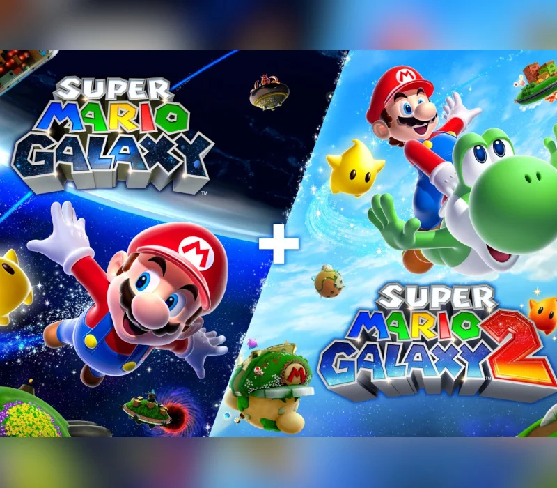 Super Mario Galaxy 1 and 2 Switch 2 key cover US