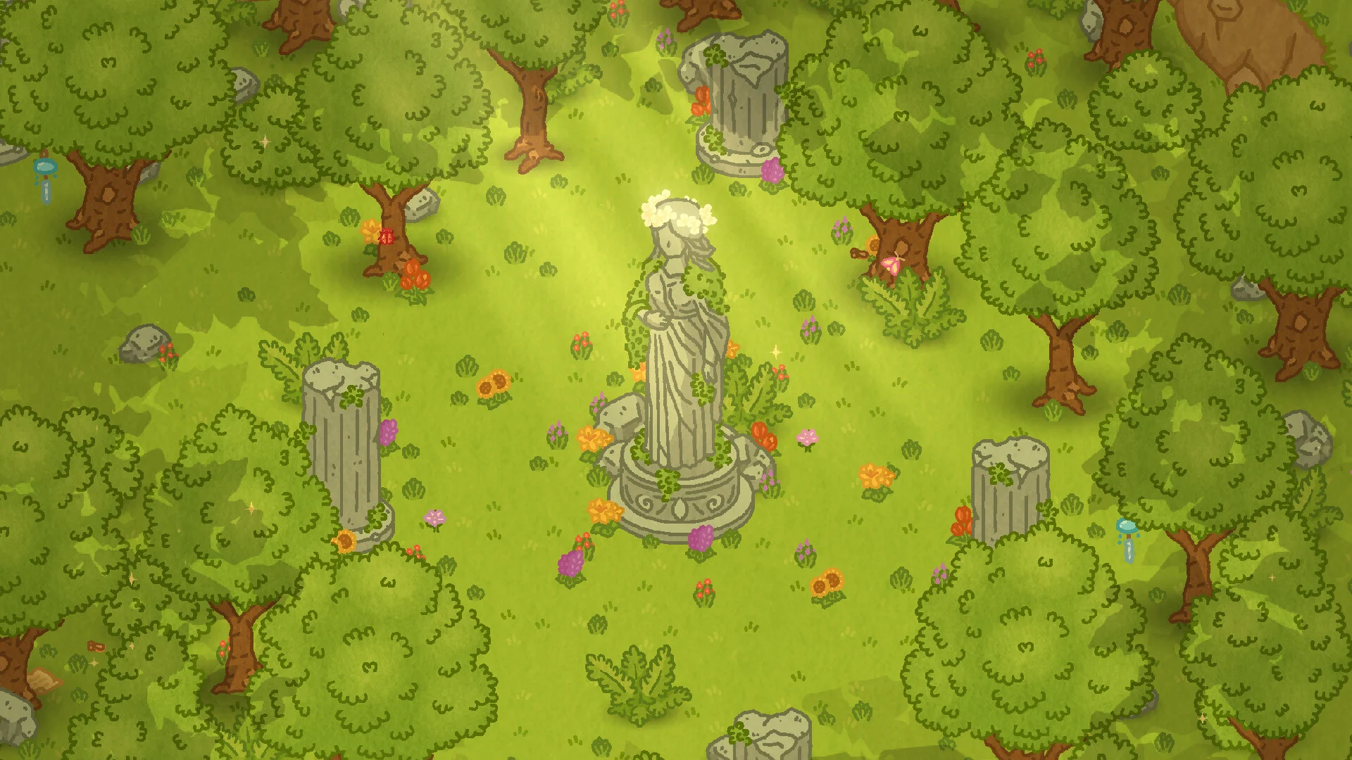 Frog Island cozy creature collector RPG simulation scene