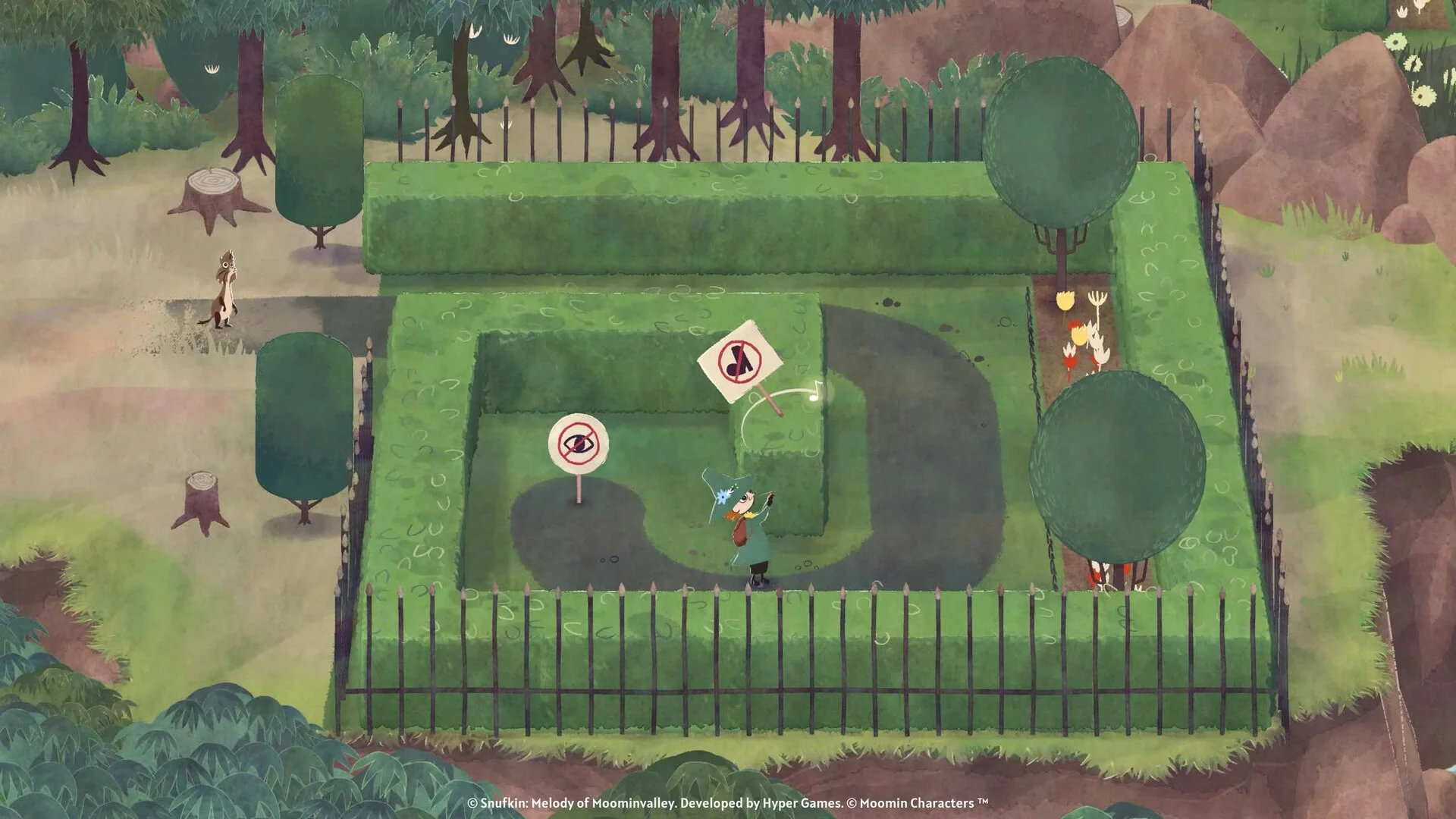 Snufkin Melody of Moominvalley Hyper Games gentle adventure screenshot
