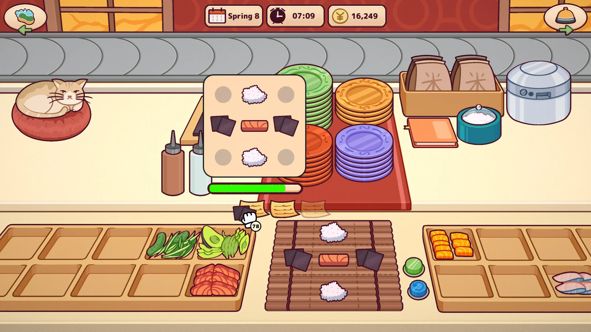Ugoku Sushi Bar moving conveyor belt sushi prep