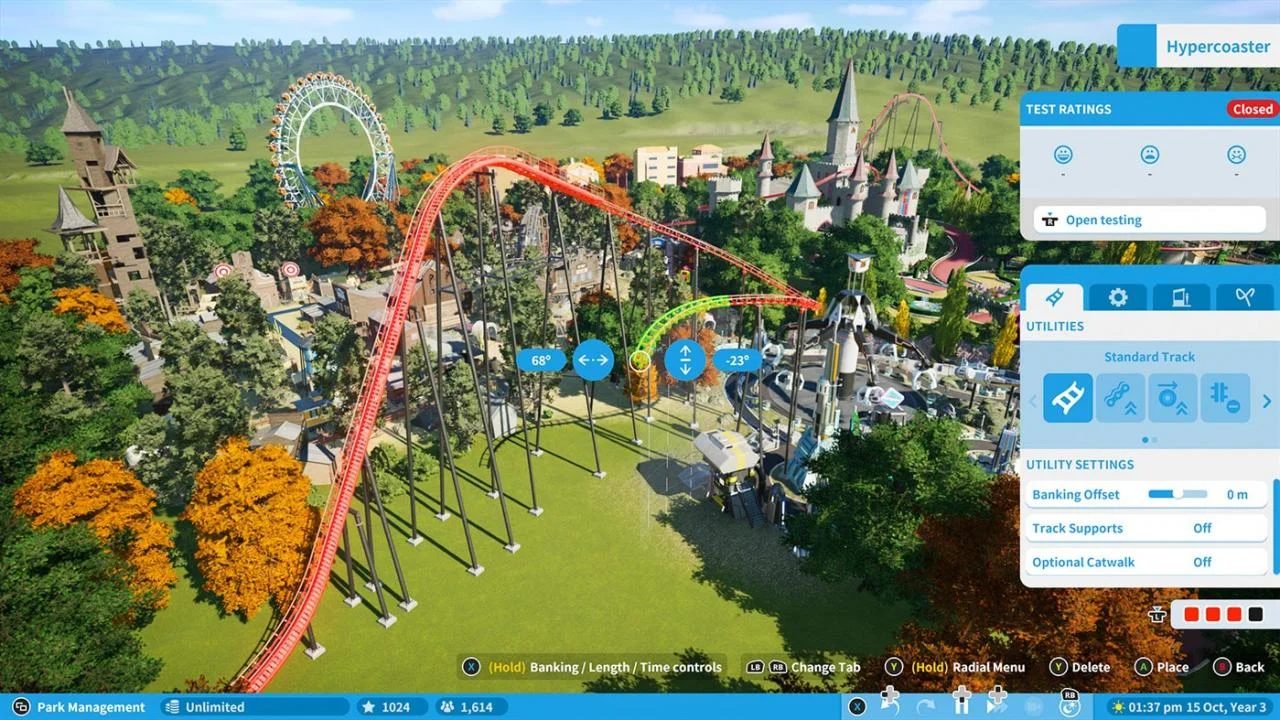 Planet Coaster Console Edition Xbox blueprint coaster placement