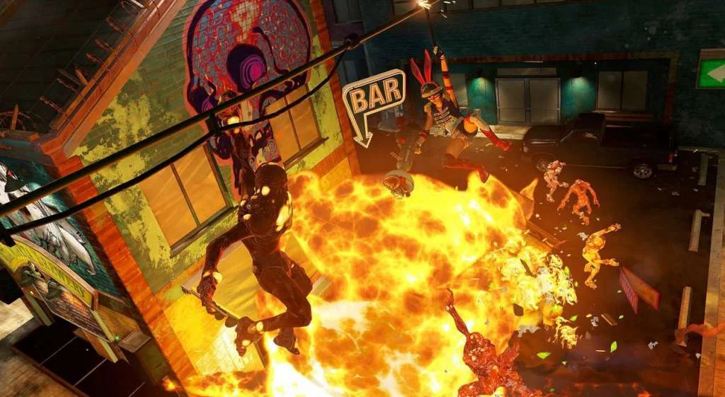 Sunset Overdrive cover, Sunset City 2027 grind