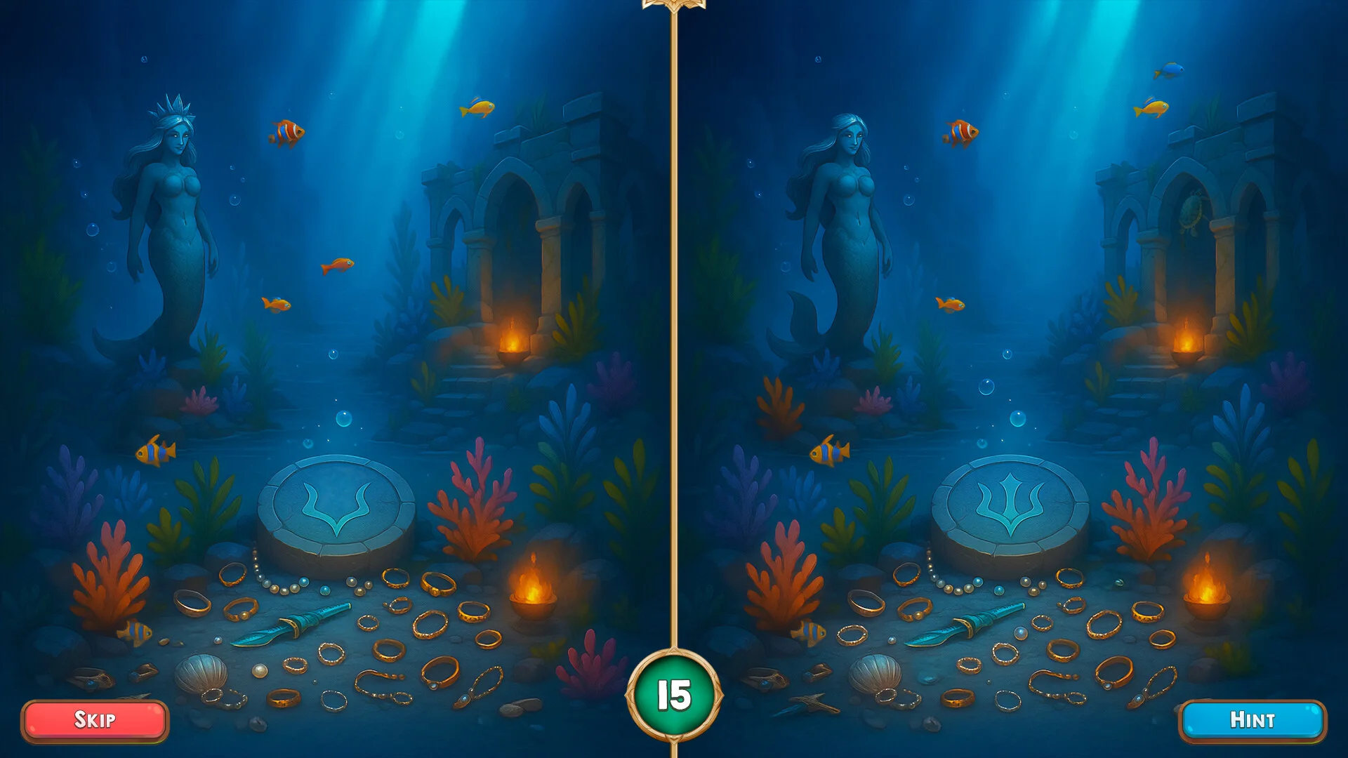Seven Seas Jewels 2 Match-3 board on stormy seas