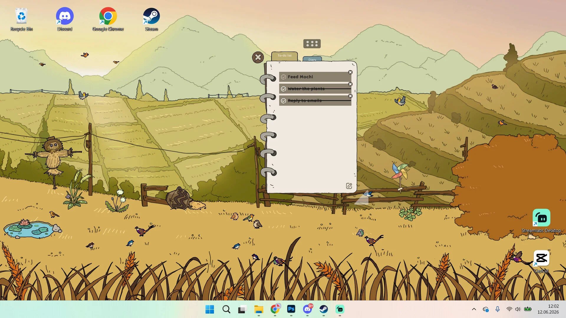 Feather Land idle desk companion while you work