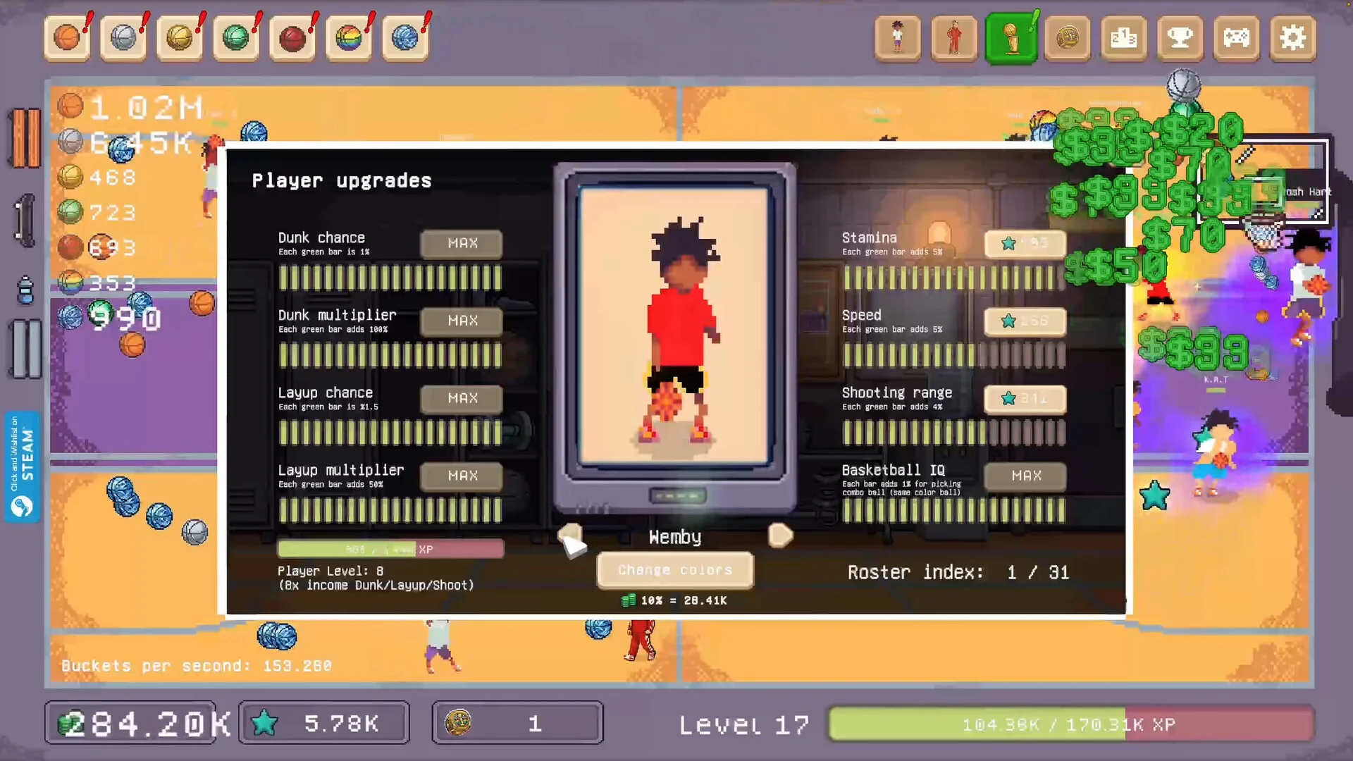Swish Ball Clicker talent cards